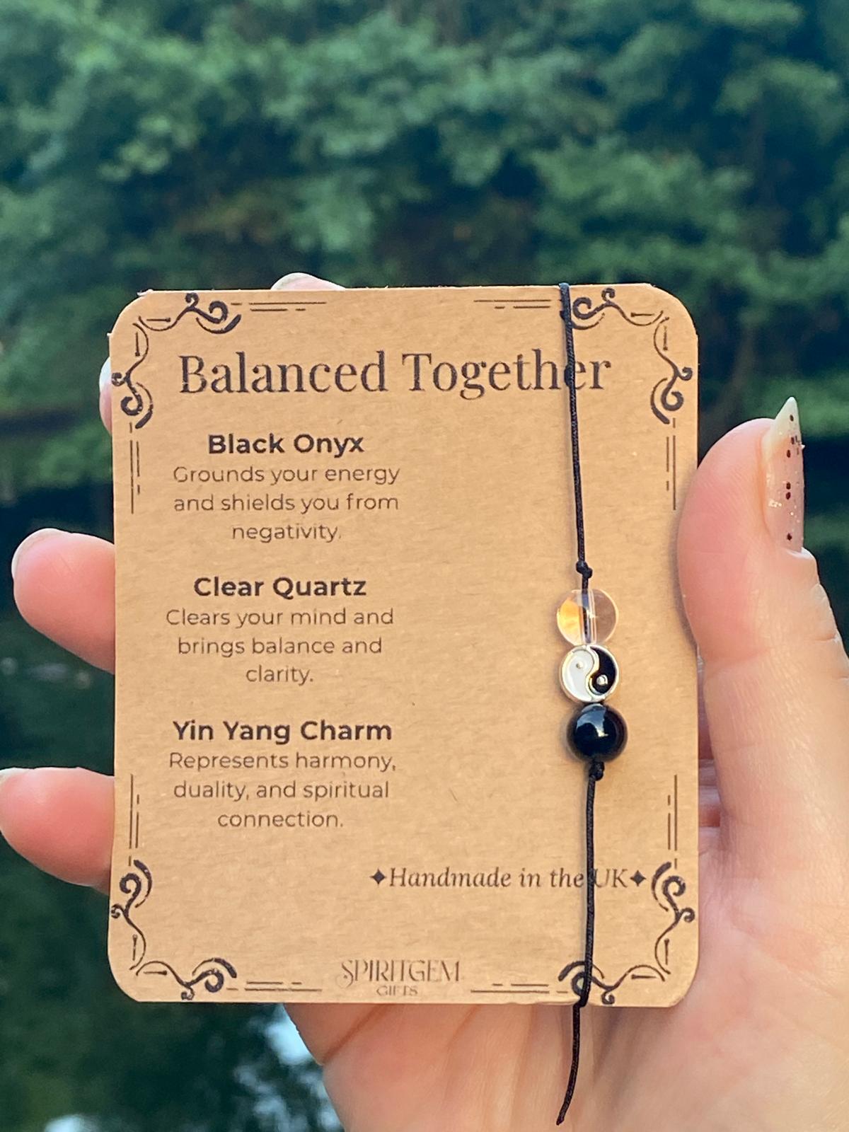 Balanced Together | Yin Yang Crystal Bracelet for Peace and Clarity