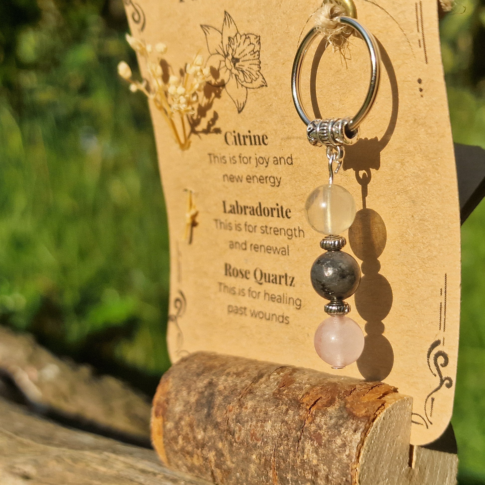 Fresh Start Crystal Keyring Handmade Gift for New Opportunities