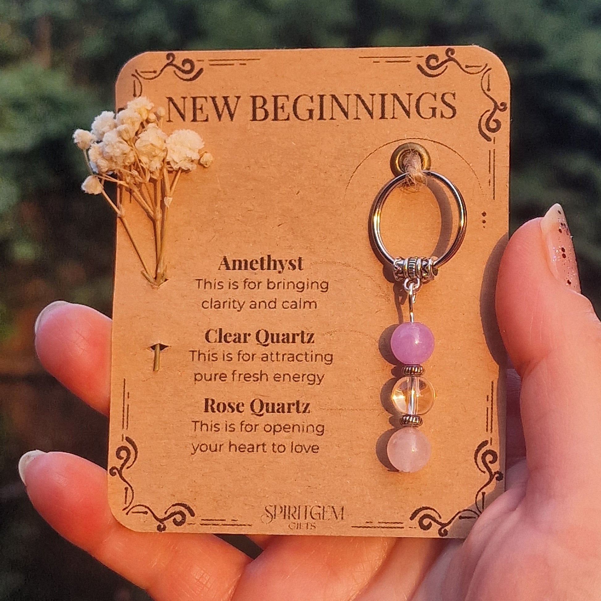 New Beginnings Crystal Keyring