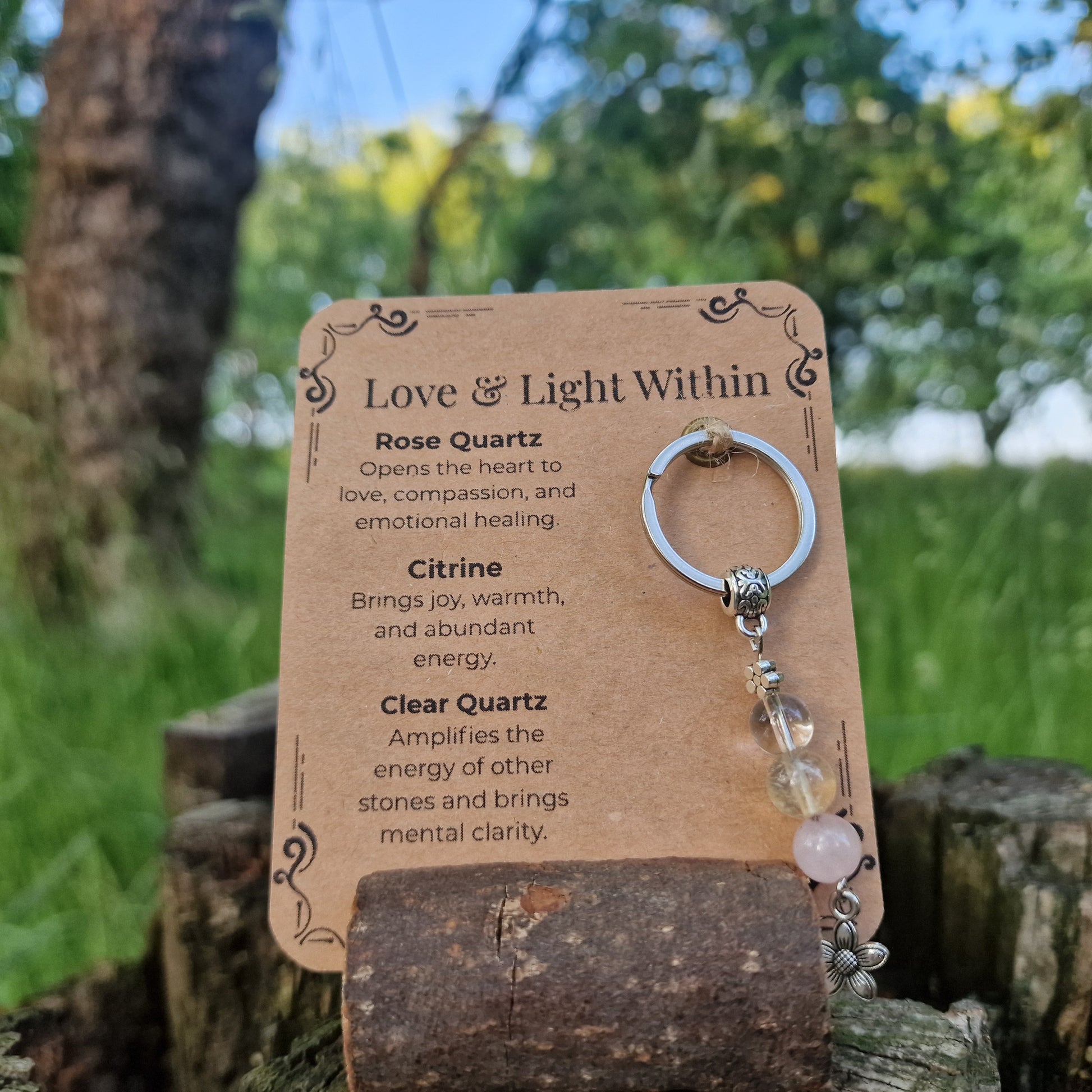 Love & Light Within Crystal Keyring – Gift Ready