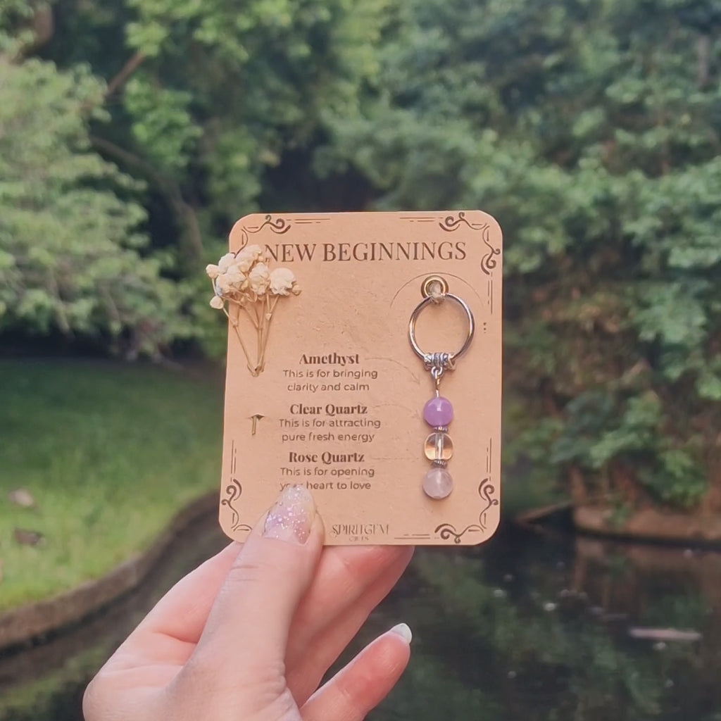 New Beginnings Crystal Keyring